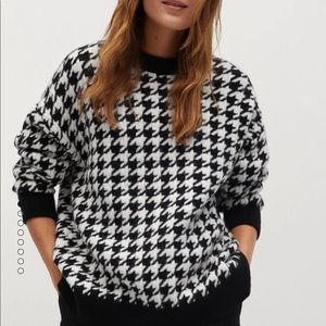 MANGO Houndstooth knit sweater
